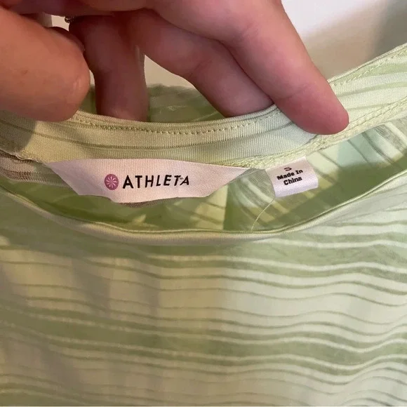 Athleta Lime Green Vitality Tee Muscle Top - Size Small - Picture 4 of 4